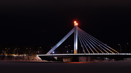 Fototapeta na wymiar Lumberjack's Candle Bridge in Rovaniemi in Lapland Finland