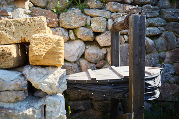 An ancient device for fanning the fire in the oven.