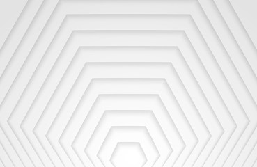 Abstract layered geometric hexagon white and gray color background