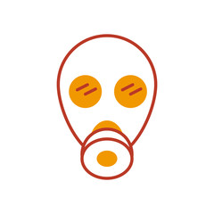 gas mask icon, half line half color style