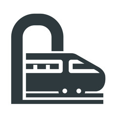 Obraz premium railway black icon on white background