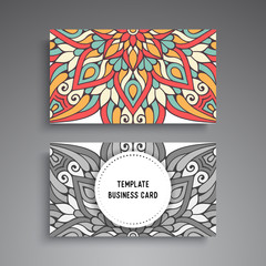 Business Card. Vintage decorative elements