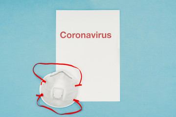 Coronavirus, covid-19. The inscription coronavirus on a blue background. Self-isolation and...
