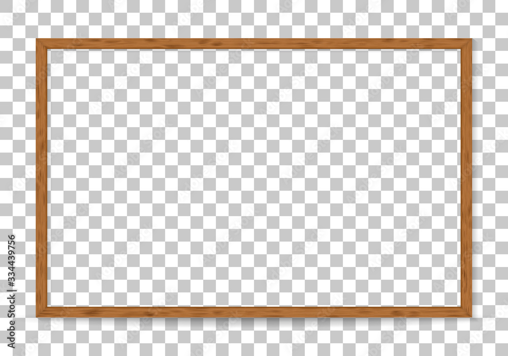 Wall mural 3d wood frame. picture frame for design menu isolated on background. realistic border wooden rectang
