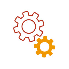 gear wheels icon, half line half color style