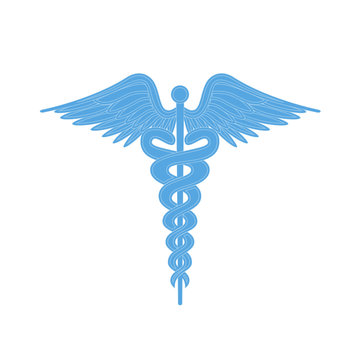Caduceus Medical Symbol, With Two Snakes and Wings, Vector Illustration