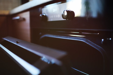 modern electric oven in the kitchen interior