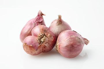 Close up of shallots or Red Spanish onion