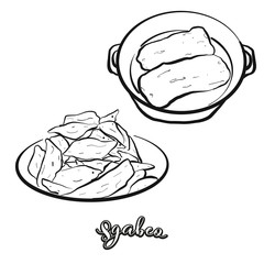 Sgabeo food sketch separated on white