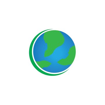 earth logo design template. save globe logo vector icon