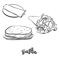 Yufka food sketch separated on white