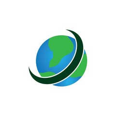 earth logo design template. save globe logo vector icon