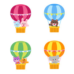 気球に乗る動物たち