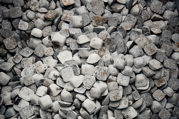 Stone background, stones. Stones pattern. Crushed stones texture. Stones construction rocks. Top...
