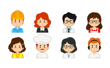 Set Of Great Variety Workers Avatars