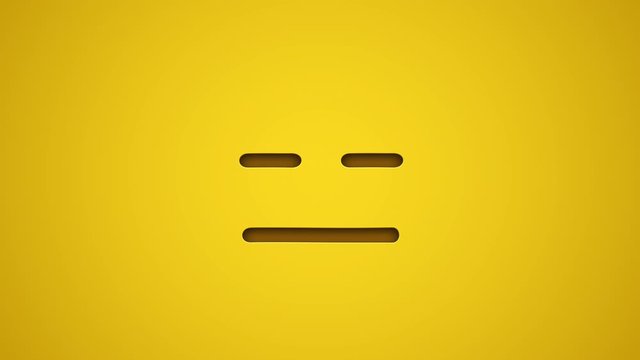 Animated colorful looping expressionless emoji background for apps or ad commercial. Bringing life to your screen. Fun character motion graphic design.