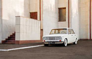 KIEV, UKRAINE-JULY 4, 2016: Old Soviet car VAZ-2101 