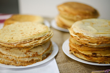 pancakes on plate 