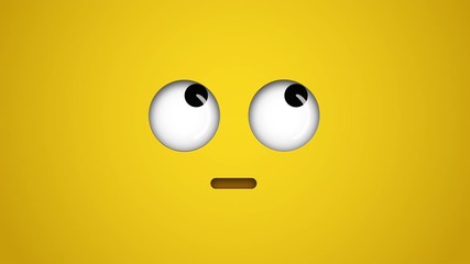 Animated colorful looping face with rolling eyes emoji background for apps or ad commercial. Bringing life to your screen. Fun character motion graphic design. - Powered by Adobe