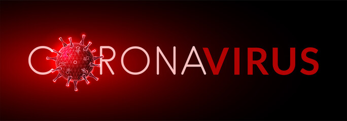 Coronavirus. Covid-19 virus. Low poly style design.