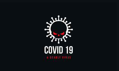 Covid 19 or coronavirus logo design