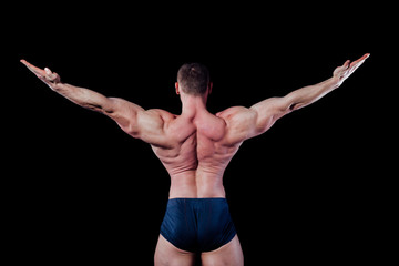 Fototapeta na wymiar male man bodybuilder sportsmen muscular biceps fitness