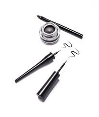 Eyeliner and stroke isolated on white	
