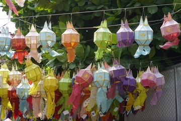 lanna lamps at Puttisopon school, Chiang Mai, Thailand.