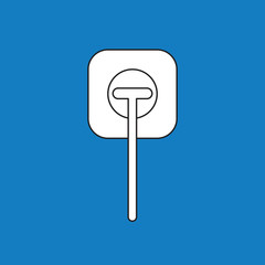 Vector illustration concept of electrical plug plugged into outlet.