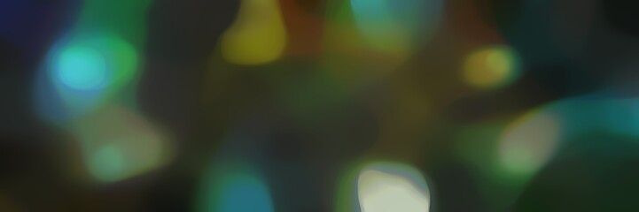 centered blurred bokeh iridescent horizontal card background graphic with very dark blue, cadet blue and dark olive green colors space for text or image