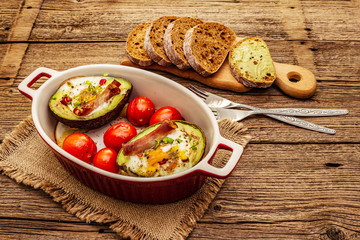 Sunny morning breakfast. Healthy food, ketogenic diet concept