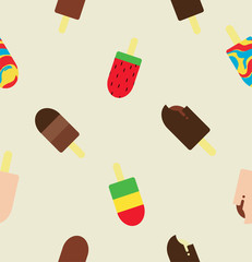 Popsicle seamless pattern. Perfect for fabric, scrapbooking, party invitations, home decor projects, cafe and restaurant