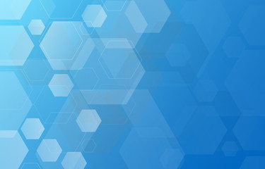 Obraz na płótnie Canvas Abstract blue Hexagon background. Vector polygon texhnology modern texture