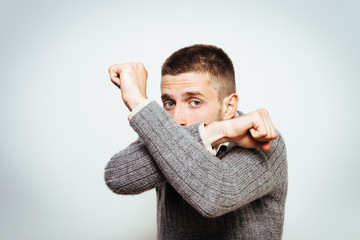 The man is afraid of fear