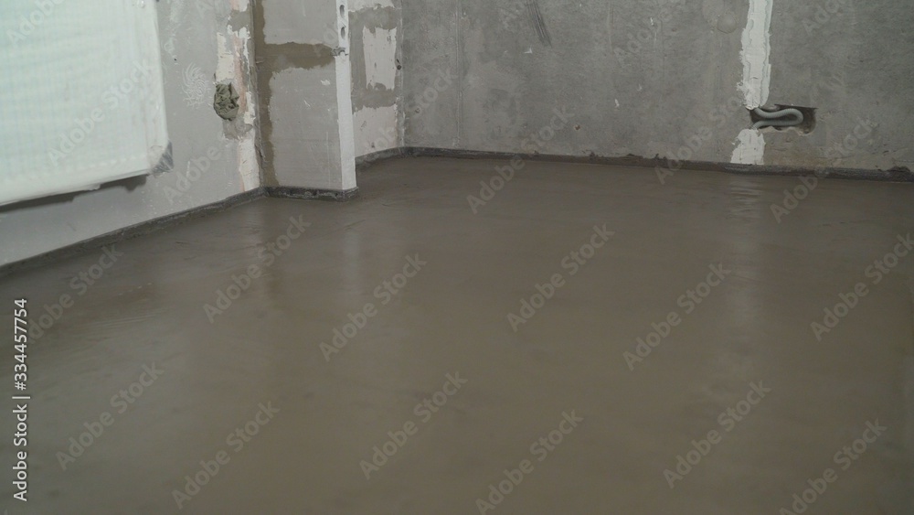 Wall mural Made floor with building gray grout. Plaster dark black gray Construction Soft blur