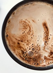 cup of coffee on a black background with copy space for text