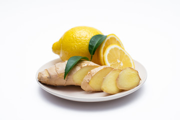 slices of lemon on plate corona