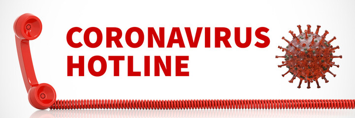 Coronavirus Hotline mit Covid-19 Virus und Telefon