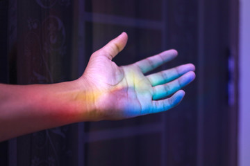 A guy holding sparkers.