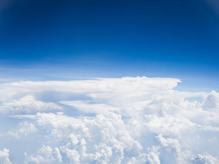 View of blue sky background with white cloud