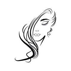 Vector graphic EPS-10 girl saloons