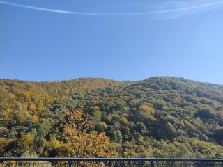 Sunrise or sunset over the hills and meadow. Slovakia