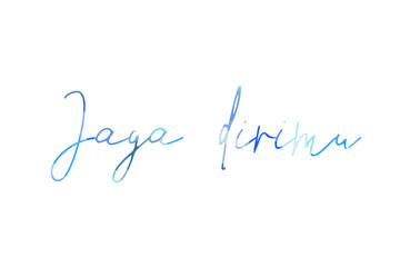 inscription take care of yourself to Low Poly in Indonesian