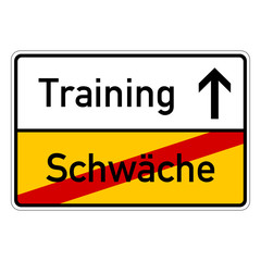 city sign with text schwaeche training