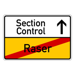 city sign with text raser section control