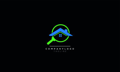 Modern. house search logo design
