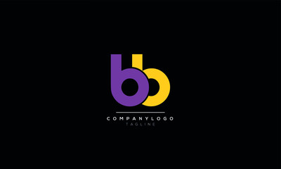 bb b b Letter Logo Alphabet Design Template Vector - obrazy, fototapety, plakaty
