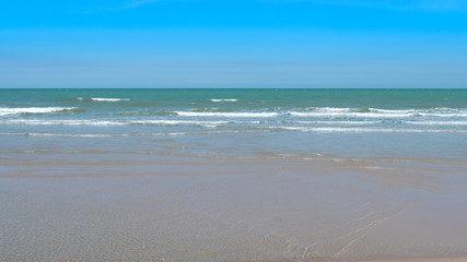 Seascape with clear blue sky and soft light