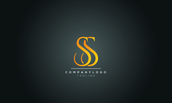 SS S Letter Logo Alphabet Design Template Vector