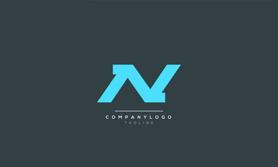 AV VA A V Letter Logo Alphabet Design Template Vector